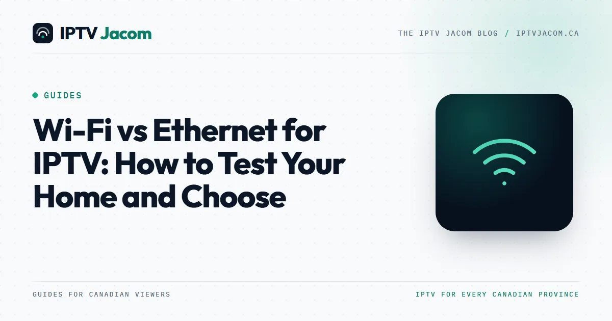 Ethernet cable plugged into a streaming box next to a Wi-Fi router: Wi-Fi vs Ethernet for IPTV