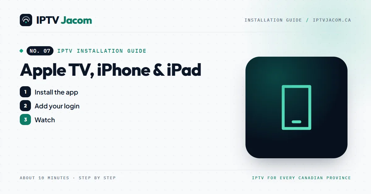 Apple TV, iPhone & iPad IPTV setup guide: install IPTV Jacom step by step