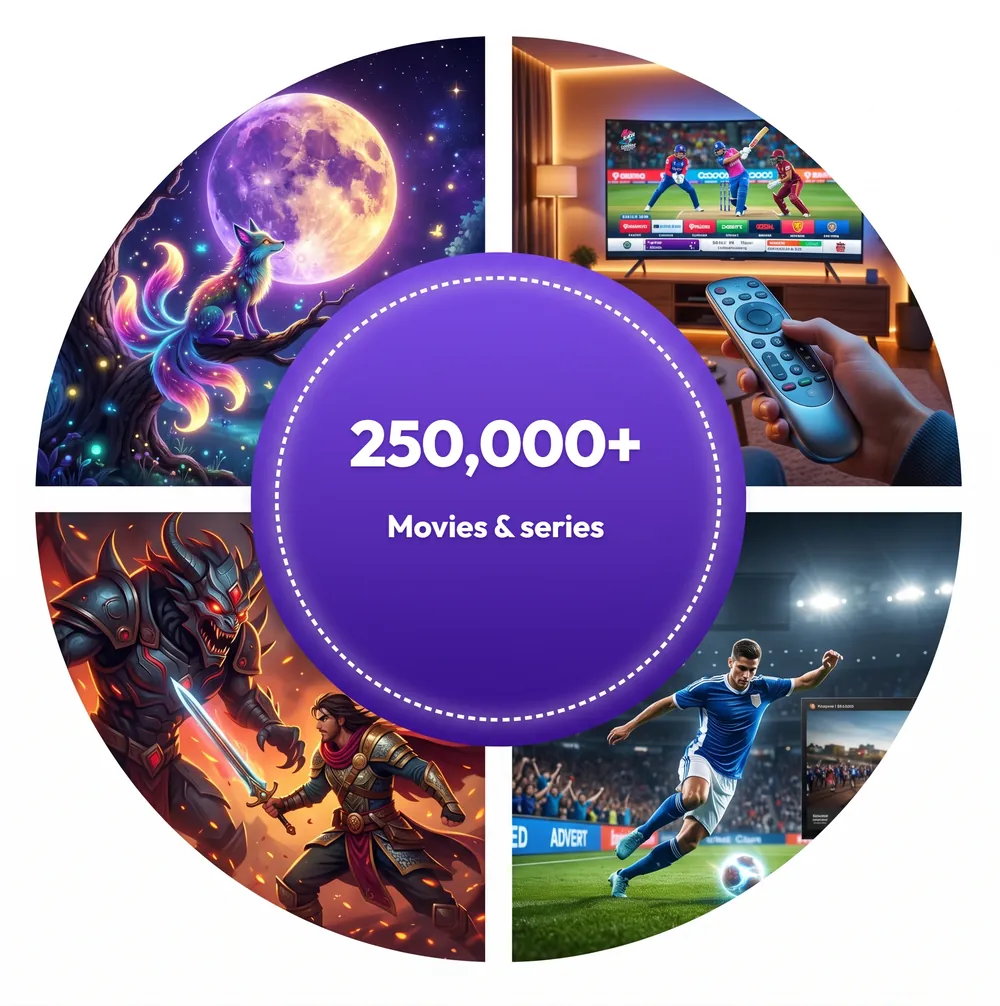 Best IPTV Canada service in 2026: movies, cartoons, live sports and fantasy series on one IPTV subscription with 250,000+ titles on demand