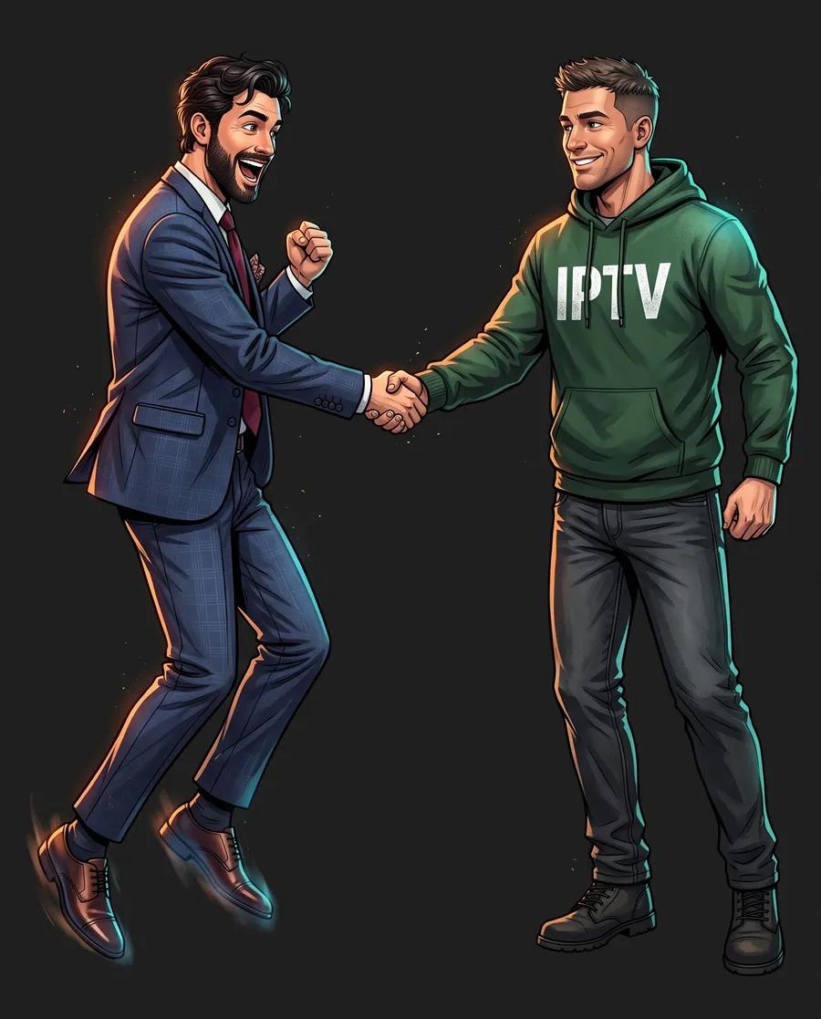 IPTV reseller program in Canada: a new reseller partner shaking hands with IPTV Jacom, the Canadian IPTV provider